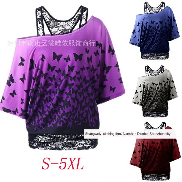 personalized printing fake two-piece short-sleeved t-shirt female personalized printing lace fake two-piece lace butterfly butterf, White
personalized printing fake two-piece short-sleeved t-shirt female personalized printing lace fake two-piece lace butterfly butterf, White