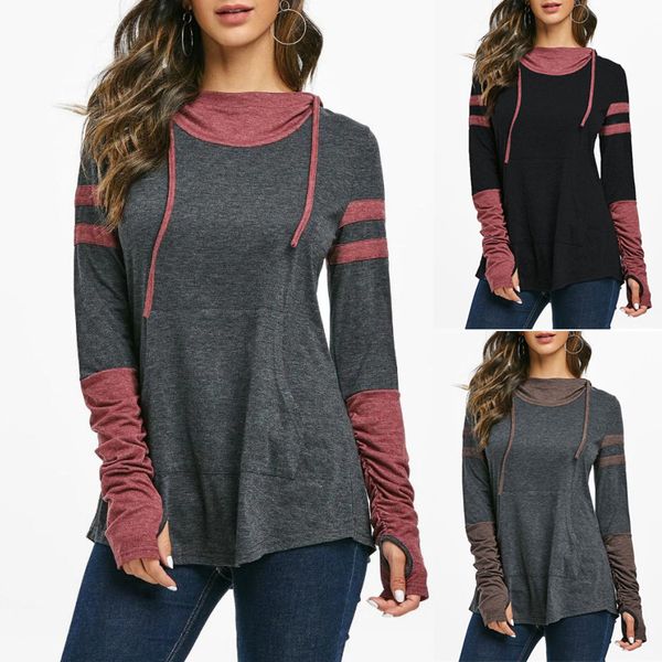 newly fashion women casual hooded ruched sleeve pocket t-shirt tunic hoodie for autumn b2cshop, White;red
newly fashion women casual hooded ruched sleeve pocket t-shirt tunic hoodie for autumn b2cshop, White;red