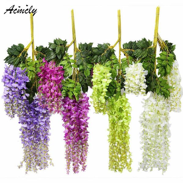 decorative flowers & wreaths 12pcs/lot wedding decor artificial silk wisteria flower vines hanging rattan bride garland for home garden el c
decorative flowers & wreaths 12pcs/lot wedding decor artificial silk wisteria flower vines hanging rattan bride garland for home garden el c