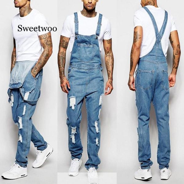 2020 new men's jeans fashion casual denim pocket shredded straps pleated jumpsuit, Blue
2020 new men's jeans fashion casual denim pocket shredded straps pleated jumpsuit, Blue
