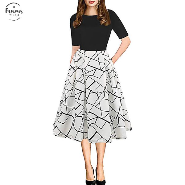 knee length women summer dress 2020 new fashion dress vintage patchwork pocket puffy swing print casual elegant party sundress, Black;gray
knee length women summer dress 2020 new fashion dress vintage patchwork pocket puffy swing print casual elegant party sundress, Black;gray