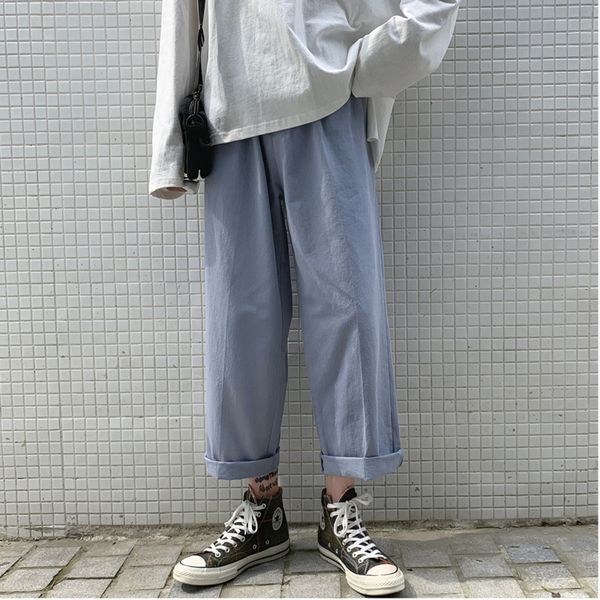 2019 spring and autumn new men's youth loose cotton solid color nine points fashion casual pants blue black / green m-2xl
2019 spring and autumn new men's youth loose cotton solid color nine points fashion casual pants blue black / green m-2xl