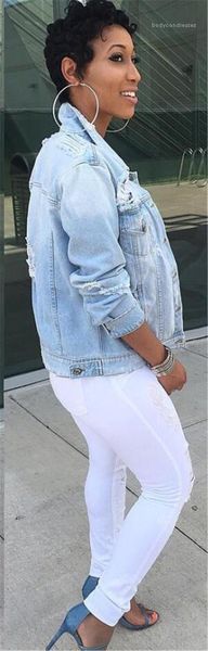size long sleeve female coat casual spring women outwear women hole pocket jeans jackets plus, Black;brown
size long sleeve female coat casual spring women outwear women hole pocket jeans jackets plus, Black;brown