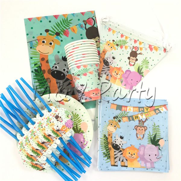 61pcs/lot zoo theme cartoon animals cup plates napkin straws flag set disposable tableware set baby shower party decoration
61pcs/lot zoo theme cartoon animals cup plates napkin straws flag set disposable tableware set baby shower party decoration