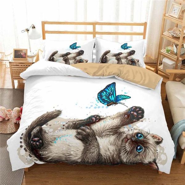wostar blue eye cat butterfly king size bedding set 3d digital printing animal bedding luxury home textiles duvet cover 220x240
wostar blue eye cat butterfly king size bedding set 3d digital printing animal bedding luxury home textiles duvet cover 220x240