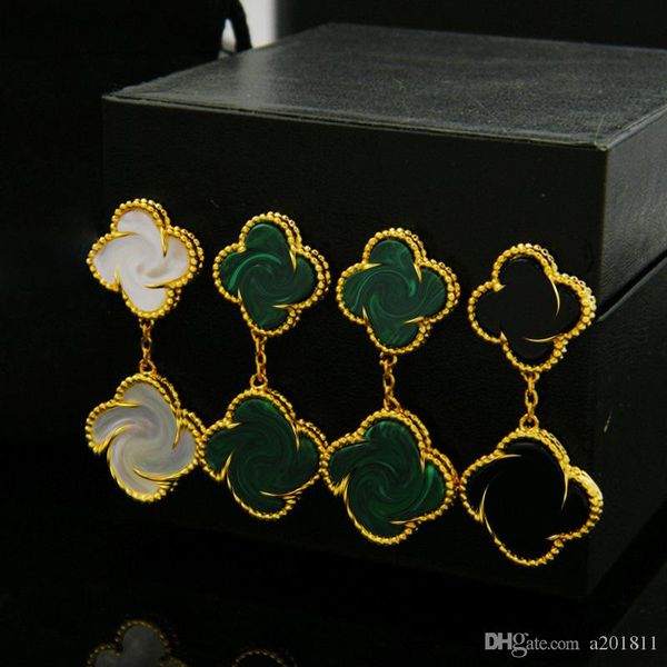 designer stainless steel natural black white shell agate four leaf flower single ear studs 18k gold stud earring for woman jewelry, Golden;silver
designer stainless steel natural black white shell agate four leaf flower single ear studs 18k gold stud earring for woman jewelry, Golden;silver