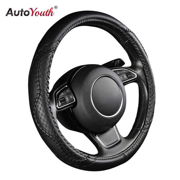 autoyouth pu leather steering wheel cover new black wavy line splice x-stitch pattern fits 38cm/15 inch for kia
autoyouth pu leather steering wheel cover new black wavy line splice x-stitch pattern fits 38cm/15 inch for kia