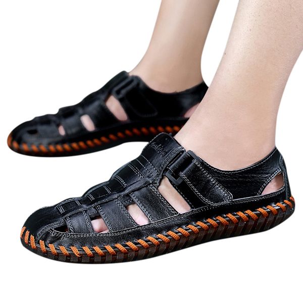 summer sandals men leather classic men's summer fashion trend beach casual comfort wild sandals trekking sandalia, Black
summer sandals men leather classic men's summer fashion trend beach casual comfort wild sandals trekking sandalia, Black