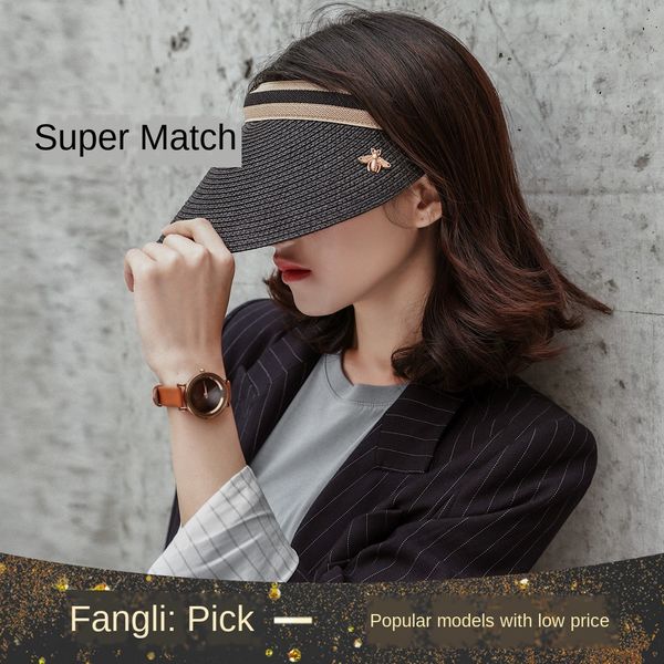 female little bee hair band sun hair band straw plaited empty cap summer sun hat beach hat, Blue;gray
female little bee hair band sun hair band straw plaited empty cap summer sun hat beach hat, Blue;gray