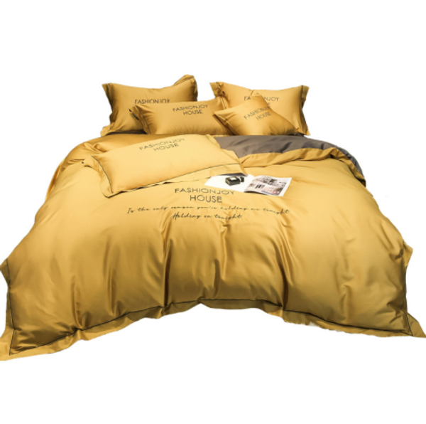 simple american-style bedding 60 pieces triangle satin cotton cotton four-piece