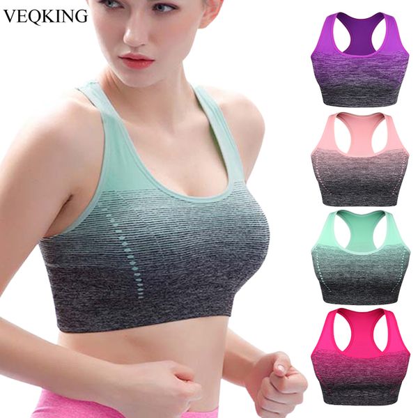 veqking gradient high stretch sports bra for women,quick dry padded hback sports seamless yoga running fitness sport bra top, White;black
veqking gradient high stretch sports bra for women,quick dry padded hback sports seamless yoga running fitness sport bra top, White;black