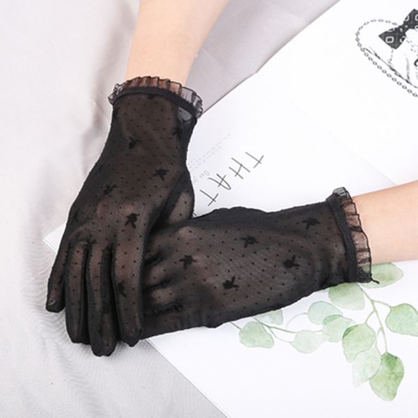 summer women short sunscreen thin silk driving black full finger lace gloves uv elasticity lace cycling slip d82, Blue;gray
summer women short sunscreen thin silk driving black full finger lace gloves uv elasticity lace cycling slip d82, Blue;gray