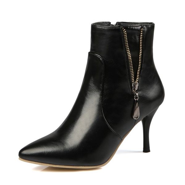 fashion pu women ankle boots high metal decoration casual vintage boots autumn 2018 thin heels solid zip big size shoes, Black
fashion pu women ankle boots high metal decoration casual vintage boots autumn 2018 thin heels solid zip big size shoes, Black