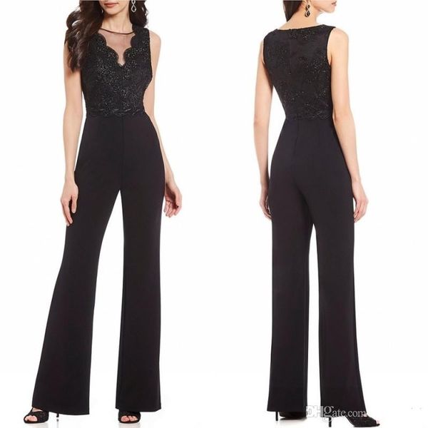 2020 black jumpsuits mother of the bride dresses jewel neck beads wedding groom pant suits custom made formal evening gowns 
2020 black jumpsuits mother of the bride dresses jewel neck beads wedding groom pant suits custom made formal evening gowns
