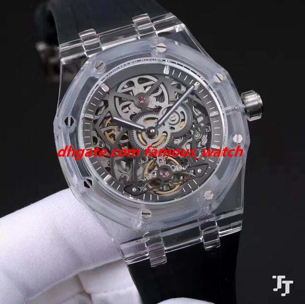 Free Shipping Luxury Watches Male Transparent White Black Rubber Bracelet Steel Skeleton 42mm Automatic Fashion Men's Watch Wristwatch
Free Shipping Luxury Watches Male Transparent White Black Rubber Bracelet Steel Skeleton 42mm Automatic Fashion Men's Watch Wristwatch