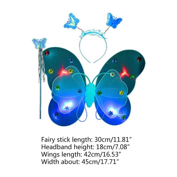 3pcs kids girls fairy costume led light angel wings magic wand headband cosplay f3md, Slivery;white
3pcs kids girls fairy costume led light angel wings magic wand headband cosplay f3md, Slivery;white