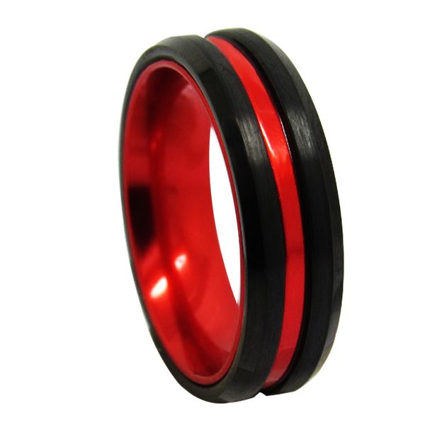 6mm red and black tungsten ring with red aluminum alloy inlay for men fasshion jewelry ring, Silver
6mm red and black tungsten ring with red aluminum alloy inlay for men fasshion jewelry ring, Silver