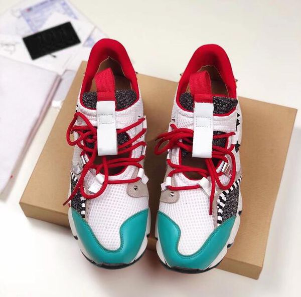 2019 new designer studded spikes casual shoes bottom is red mens women party lovers genuine leather sneakers 35-46 wholesale ing, Black 
2019 new designer studded spikes casual shoes bottom is red mens women party lovers genuine leather sneakers 35-46 wholesale ing, Black