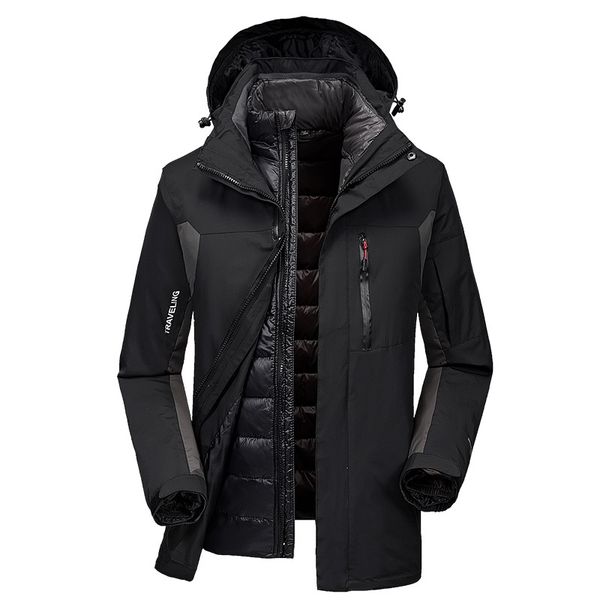 2018 winter jacket men windproof waterproof liner detachable white duck down jacket thermal men's windbreaker overcoat, Black
2018 winter jacket men windproof waterproof liner detachable white duck down jacket thermal men's windbreaker overcoat, Black