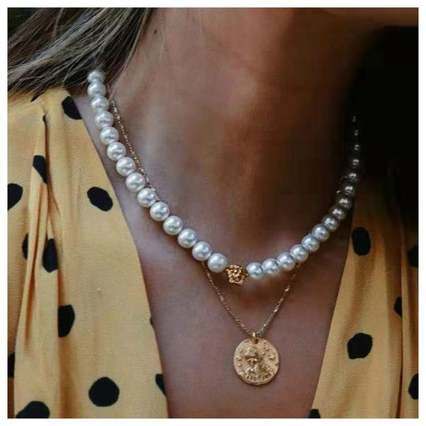 arcylic double layer chain pendant necklaces personalized luxury imitation pearls necklaces for women wedding anniversary gift, Silver
arcylic double layer chain pendant necklaces personalized luxury imitation pearls necklaces for women wedding anniversary gift, Silver