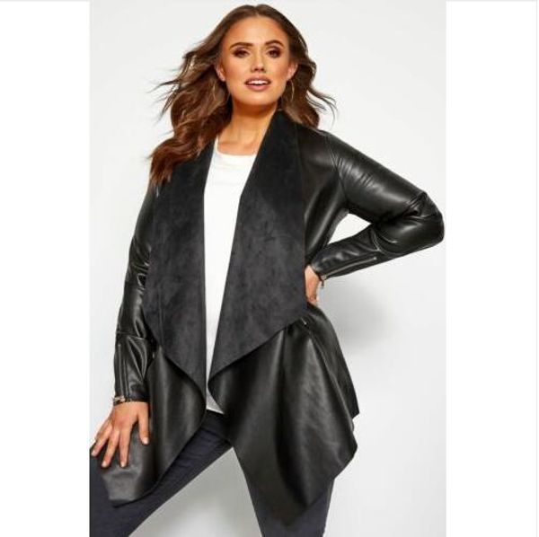 loose women's pu leather jackets zip motorcycle biker spliced woman's faux fur spring short coats wp005, Black
loose women's pu leather jackets zip motorcycle biker spliced woman's faux fur spring short coats wp005, Black