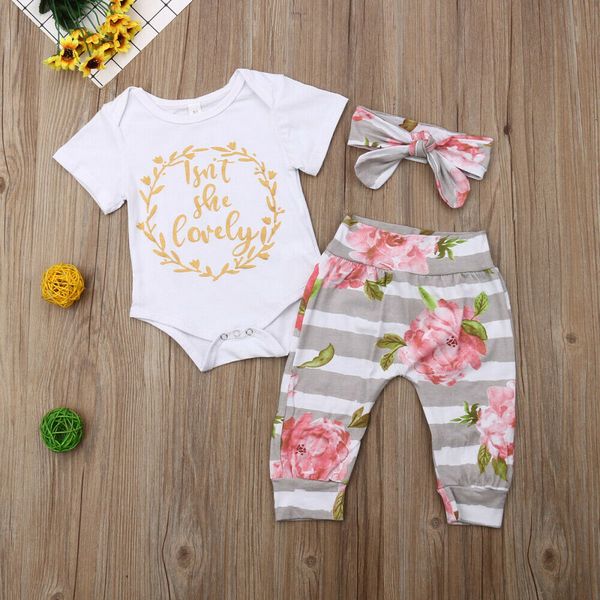 0-12m summer lovely infant kids baby girls clothes sets white letter romper striped floral pants headband 3pcs
0-12m summer lovely infant kids baby girls clothes sets white letter romper striped floral pants headband 3pcs