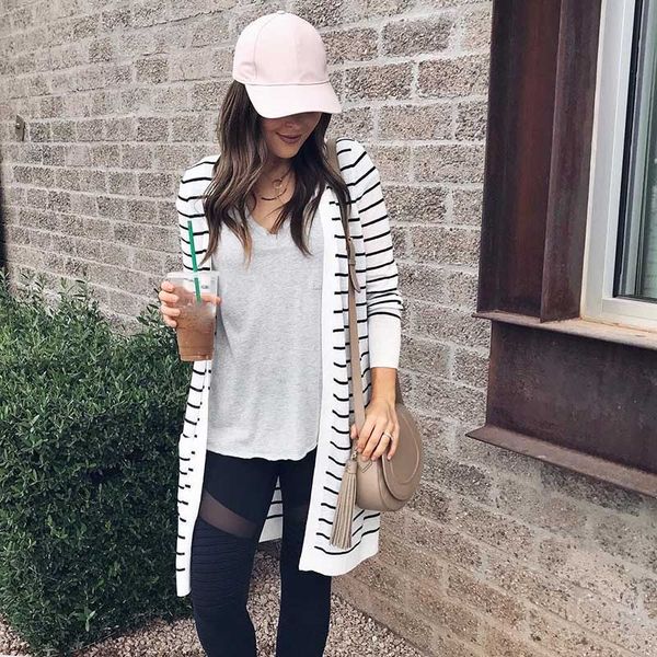 women boho cardigans long sleeves striped lightweight loose sweaters coat fs99, Black;brown
women boho cardigans long sleeves striped lightweight loose sweaters coat fs99, Black;brown