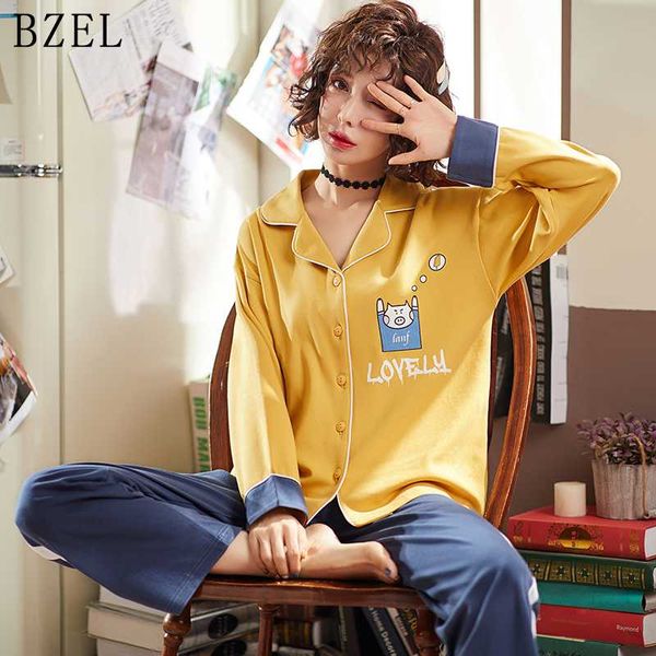 bzel sleepwear 2 pieces pyjama set 2019 women autumn winter cotton pajamas sets sleep suits soft sweet cute nightwear gift home, Black;red
bzel sleepwear 2 pieces pyjama set 2019 women autumn winter cotton pajamas sets sleep suits soft sweet cute nightwear gift home, Black;red