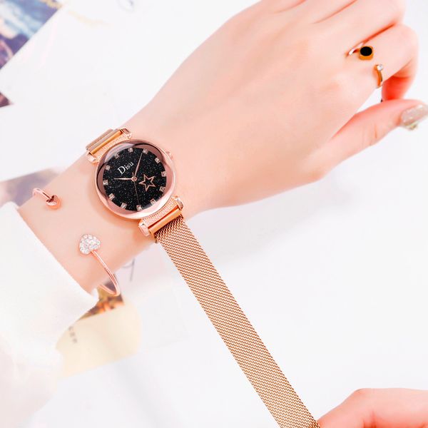 new woman watch magnetic starry sky watch mesh stainless steel romantic elegant ladies clock alloy, Slivery;brown
new woman watch magnetic starry sky watch mesh stainless steel romantic elegant ladies clock alloy, Slivery;brown