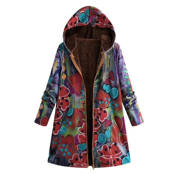 new women coat autumn winter warm outwear floral print hooded pockets vintage oversize coats chaqueta mujer, Black
new women coat autumn winter warm outwear floral print hooded pockets vintage oversize coats chaqueta mujer, Black