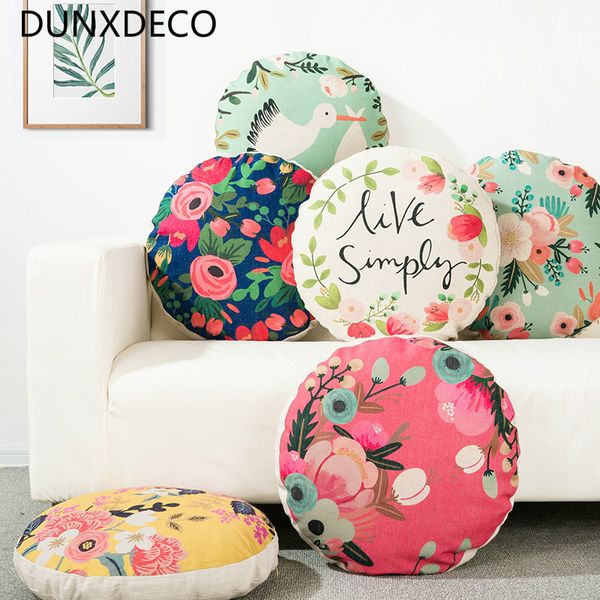 dunxdeco pillow linen cotton round cushion country style garden flora fresh birds sofa chair decorative pillows home decoration
dunxdeco pillow linen cotton round cushion country style garden flora fresh birds sofa chair decorative pillows home decoration