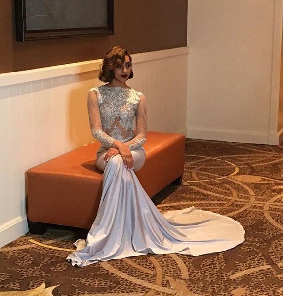fabulous mermaid long prom dresses 2019 sheer long sleeve applique lace prom gowns see through evening party dresses bateau neck custom made, Black
fabulous mermaid long prom dresses 2019 sheer long sleeve applique lace prom gowns see through evening party dresses bateau neck custom made, Black
