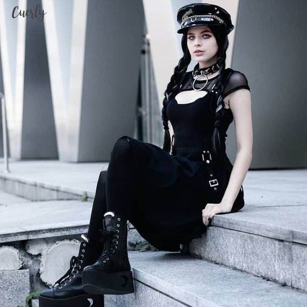gothic dress summer dress women vintage black mesh streetwear hipster high waist solid dresses party nightclub mini dress, Black;gray
gothic dress summer dress women vintage black mesh streetwear hipster high waist solid dresses party nightclub mini dress, Black;gray