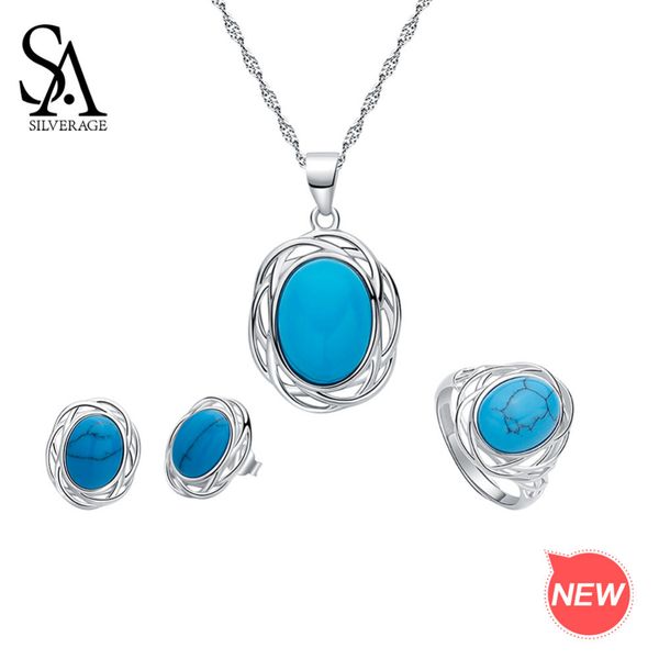 sa silverage 925 sterling silver turquoise round necklace/stud earrings/rings jewelry sets for woman 925 silver sets two series, Black
sa silverage 925 sterling silver turquoise round necklace/stud earrings/rings jewelry sets for woman 925 silver sets two series, Black