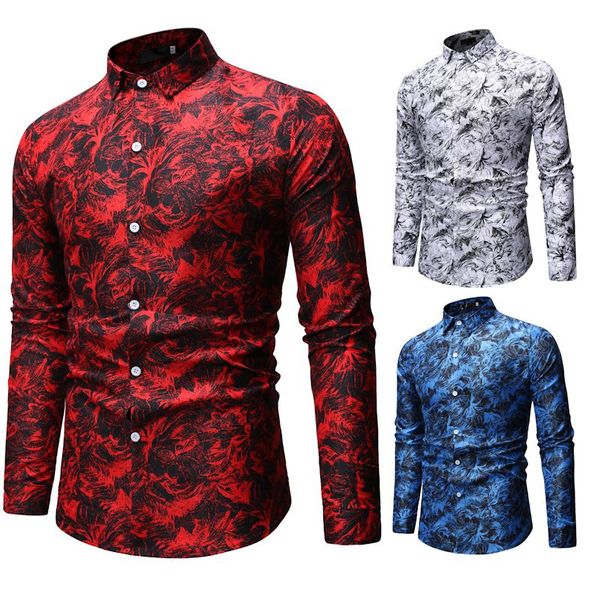 2019 retro printed shirt men's casual shirt fashion classic men's breathable long-sleeved brand clothing, White;black
2019 retro printed shirt men's casual shirt fashion classic men's breathable long-sleeved brand clothing, White;black