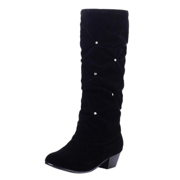 womens long boots comfortable slip-on flock round toe casual shoes woman suede square root low-heeled non-slip boot botas mujer, Black
womens long boots comfortable slip-on flock round toe casual shoes woman suede square root low-heeled non-slip boot botas mujer, Black