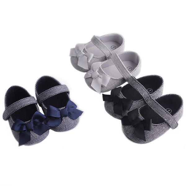 new toddler girl solid crib shoes newborn baby bowknot soft sole prewalker sneakers