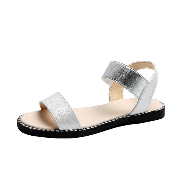 shoes woman 2020 flat shoes for women flat beach sandals summer slingbacks female women office lady sandals, Black