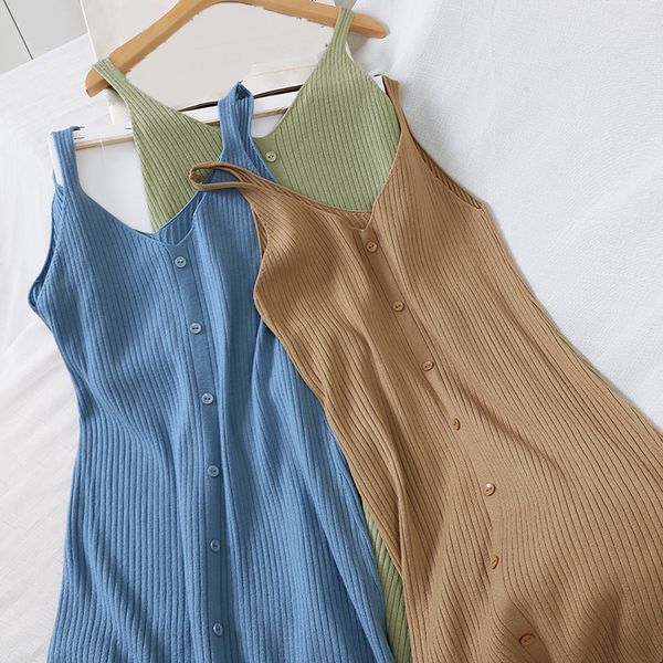 casual korean women solid spaghetti strap knitted dress summer vintage v-neck elegant ladies slim mid-calf dresses vestidos, Black;gray
casual korean women solid spaghetti strap knitted dress summer vintage v-neck elegant ladies slim mid-calf dresses vestidos, Black;gray