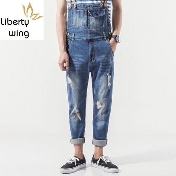 suspenders man summer fashion streetwear casual soft denim overalls full length hole ripped regular romper jeans masculino, Blue
suspenders man summer fashion streetwear casual soft denim overalls full length hole ripped regular romper jeans masculino, Blue