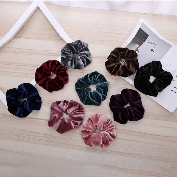1pcs women's winter velvet big hair scrunchies hair tie accessories ponytail holder smooth