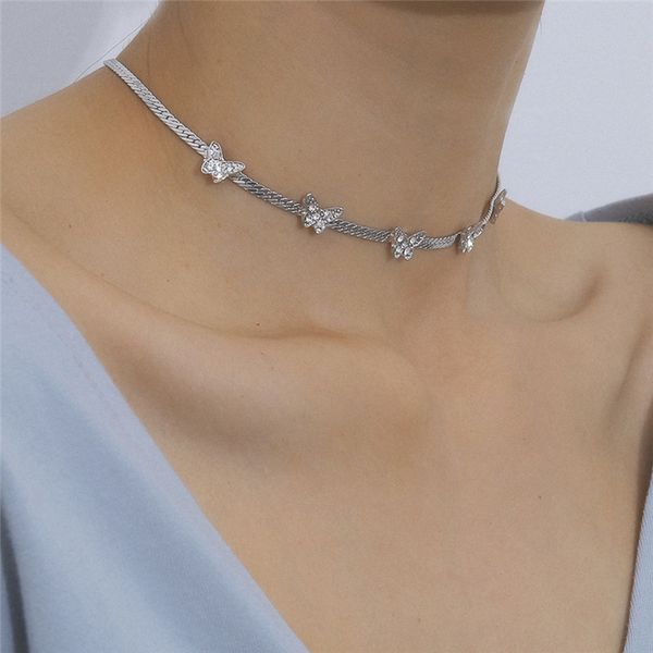 silver color choker crystal butterfly charm necklace for women gold color chain femme collier fashion necklaces jewelry, Golden;silver
silver color choker crystal butterfly charm necklace for women gold color chain femme collier fashion necklaces jewelry, Golden;silver