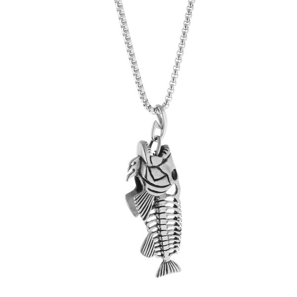 fish bone pendant charm stainless steel necklace chain women men fashion jewelry, Silver
fish bone pendant charm stainless steel necklace chain women men fashion jewelry, Silver