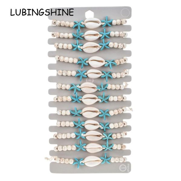 12pcs/set natural stone shell starfish charms bracelet bracelets women braided adjustable chain anklets wristband jewelry, Golden;silver
12pcs/set natural stone shell starfish charms bracelet bracelets women braided adjustable chain anklets wristband jewelry, Golden;silver