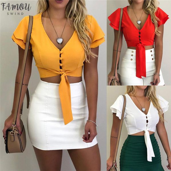 women casual loose bell short sleeve blouses female summer v neck short ladies new fashion solid shirts, White
women casual loose bell short sleeve blouses female summer v neck short ladies new fashion solid shirts, White