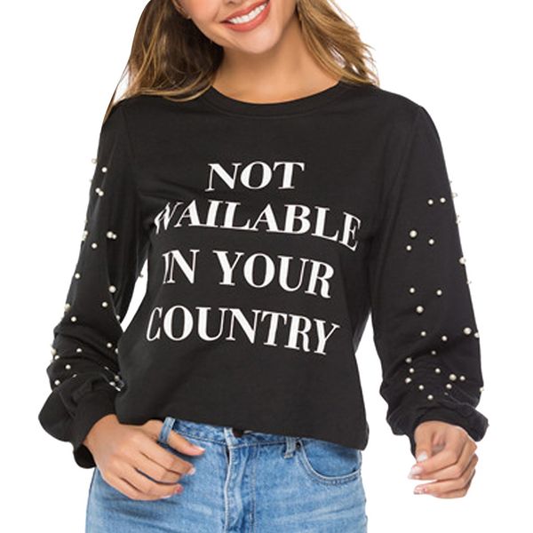 40#blouse women 2019 o-neck long sleeve shirt letter printing beading clothes casual blouse plus size gothic roupa feminina, White
40#blouse women 2019 o-neck long sleeve shirt letter printing beading clothes casual blouse plus size gothic roupa feminina, White