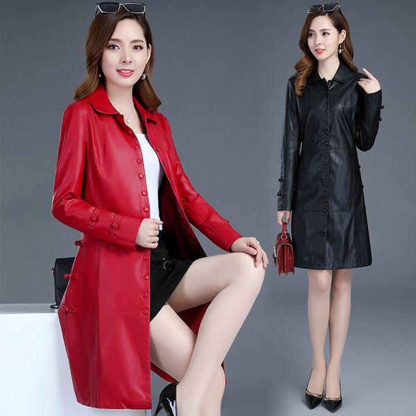 2019 autumn and winter leather jacket women coats female new fashion long pu leather windbreaker black and red lady
2019 autumn and winter leather jacket women coats female new fashion long pu leather windbreaker black and red lady