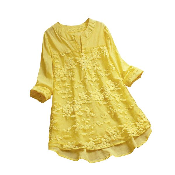 loose floral printed gift charming long sleeve daily v neck women shirt students travel plain casual lace embroidery, White
loose floral printed gift charming long sleeve daily v neck women shirt students travel plain casual lace embroidery, White