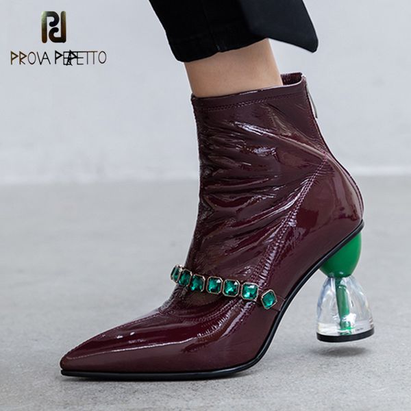 prova perfetto fashion boots for women patent leather women ankle boots autumn winter pointed toe high heels gothic, Black
prova perfetto fashion boots for women patent leather women ankle boots autumn winter pointed toe high heels gothic, Black