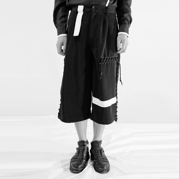 27-44 2017 men's clothing hair stylist catwalk original fashion personality wide leg pants costume plus size singer costumes, Black
27-44 2017 men's clothing hair stylist catwalk original fashion personality wide leg pants costume plus size singer costumes, Black